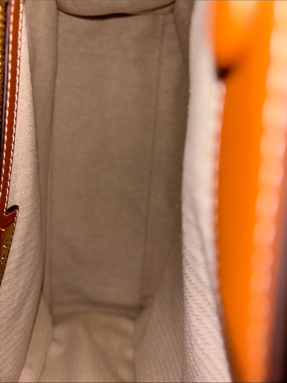 Tory Burch Floral Embroidered Cream Canvas Tote with Brown Trim - Picture 9 of 12